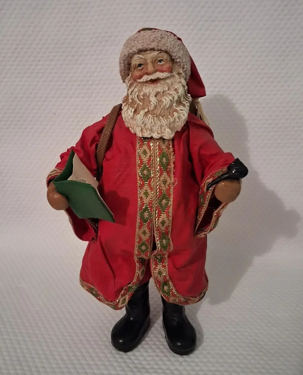Vintage 1988 Clothtique Possible Dreams Santa Claus Figure Book Pipe Backpack